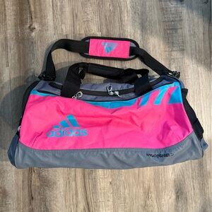 Adidas Pink and Gray Duffel Bag